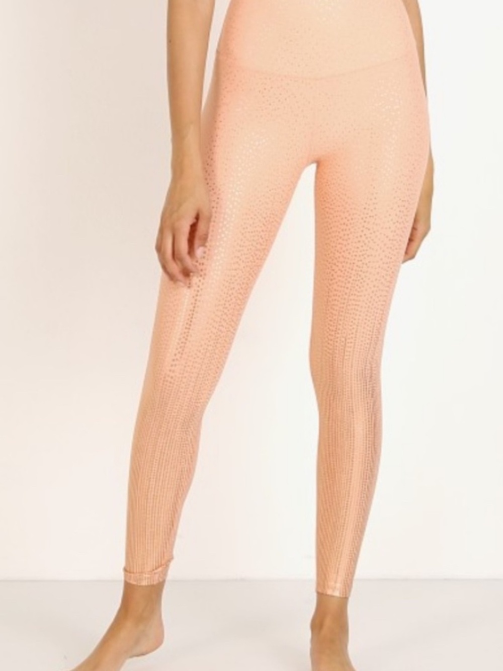Beyond Yoga Peach Pink Gold Drip Leggings Perfect condition M